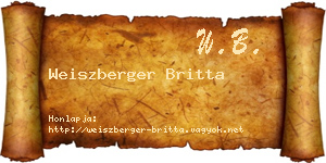 Weiszberger Britta névjegykártya